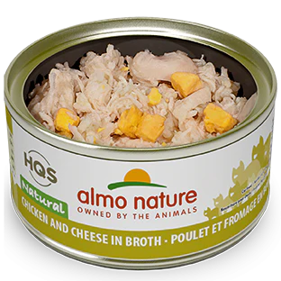 Almo Nature HQS Natural Cat Grain Free Chicken and Cheese In Broth Canned Cat Food