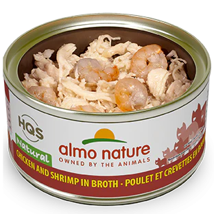 Almo Nature HQS Natural Cat Grain Free Chicken and Shrimp Canned Cat Food