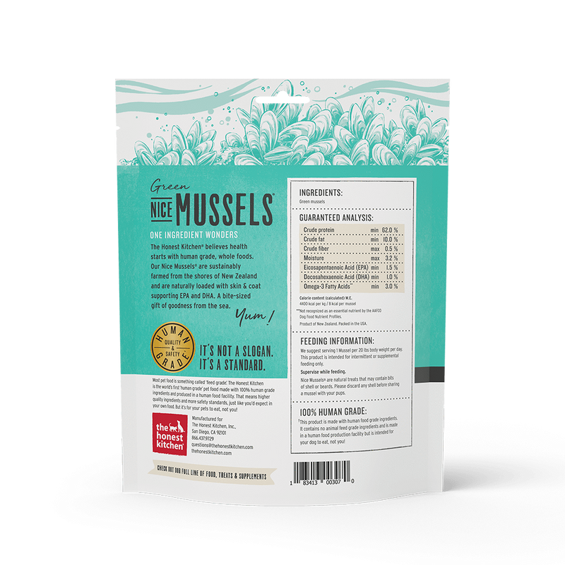 The Honest Kitchen Nice Mussels Green Mussels Dog Treats