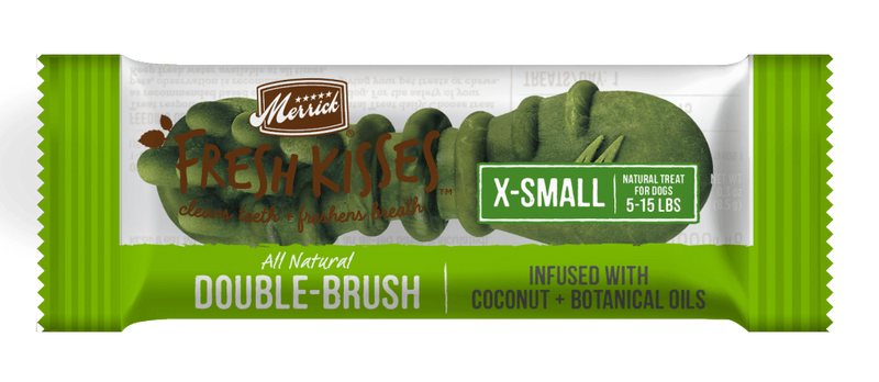 Merrick Fresh Kisses Grain Free Coconut Oil and Botanicals Extra Small Dog Treat Box