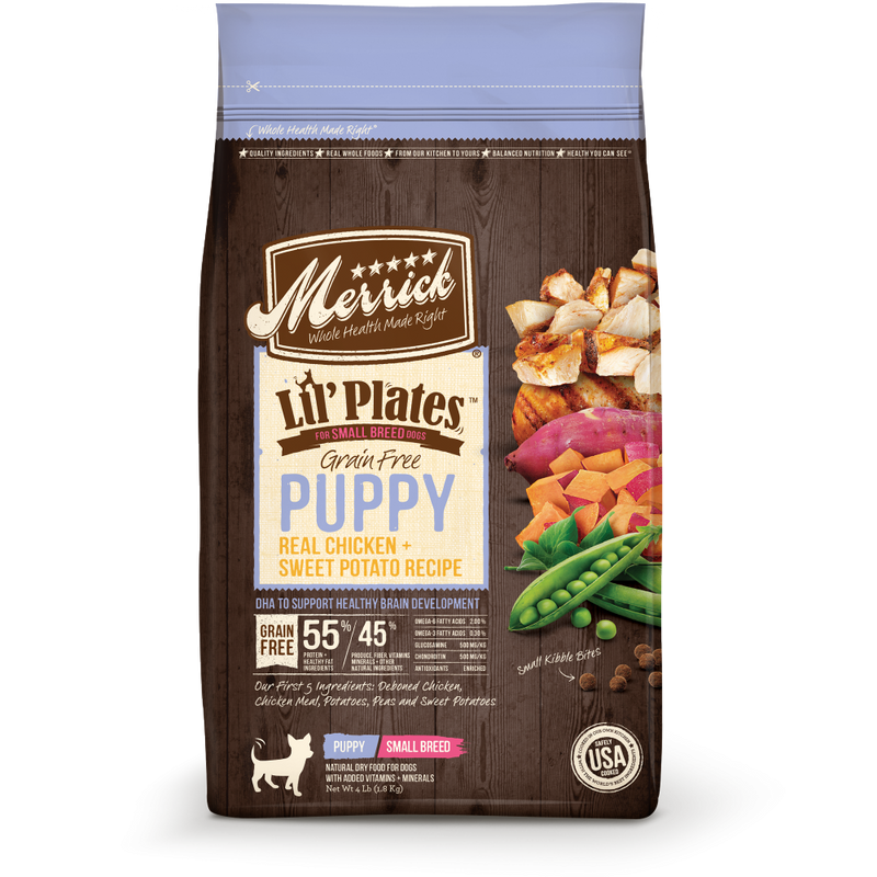 Merrick Lil' Plates Grain Free Puppy Small Breed Real Chicken and Sweet Potato Recipe Dry Dog Food