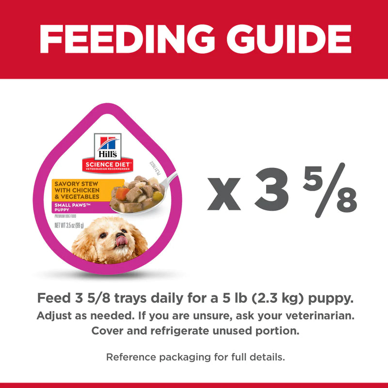 Hill's Science Diet Small & Toy Breed Puppy Savory Chicken & Vegetable Stew Dog Food Trays