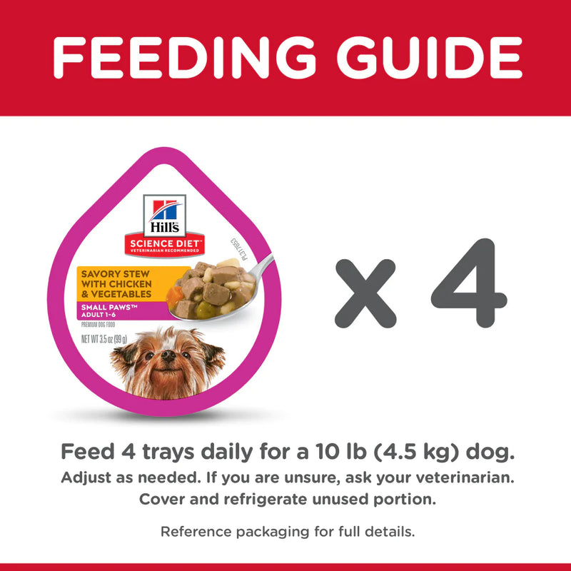Hill's Science Diet Small & Mini Breed Adult Savory Chicken & Vegetable Stew Dog Food Trays