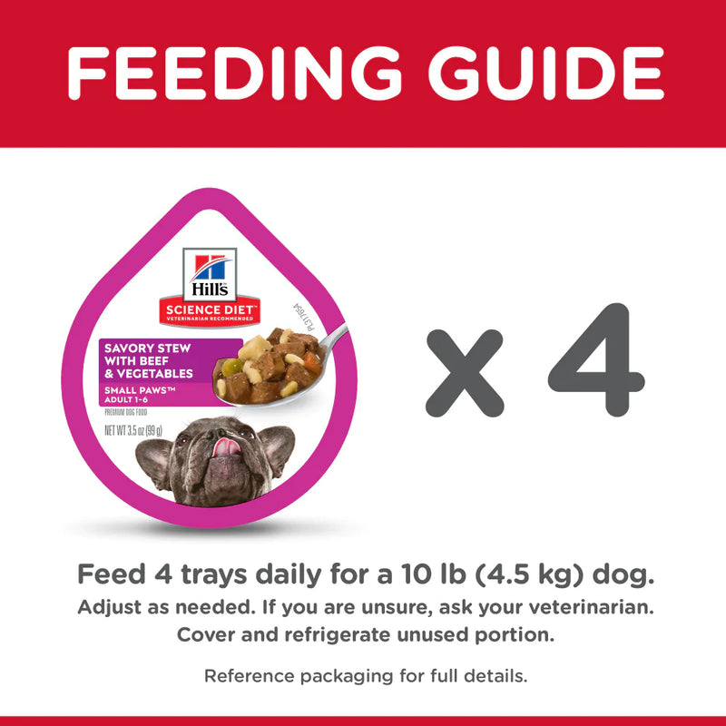 Hill's Science Diet Small & Toy Breed Adult Savory Beef & Vegetable Stew Dog Food Trays