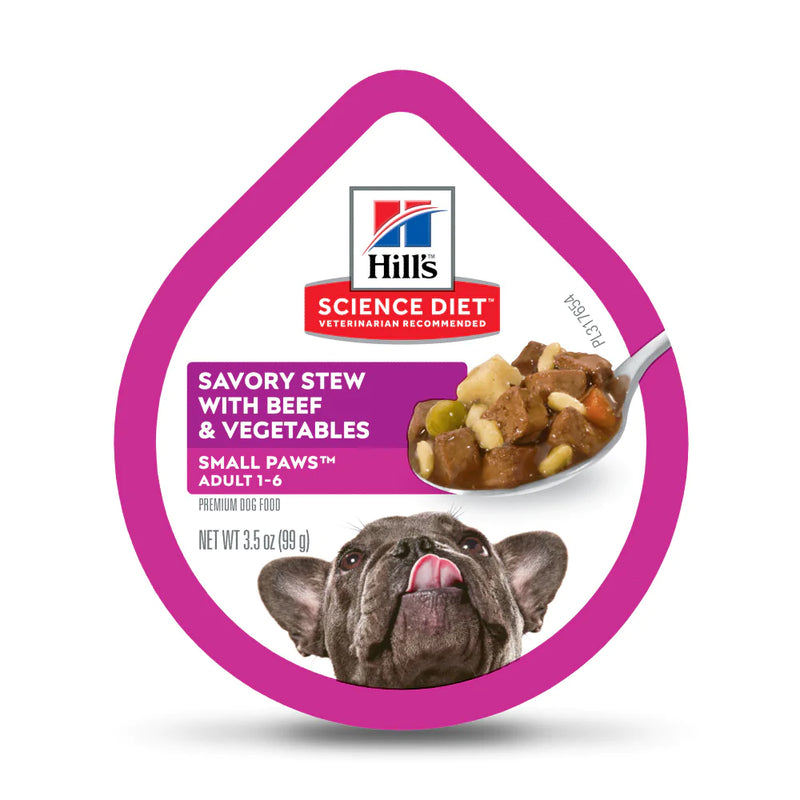 Hill's Science Diet Small & Toy Breed Adult Savory Beef & Vegetable Stew Dog Food Trays