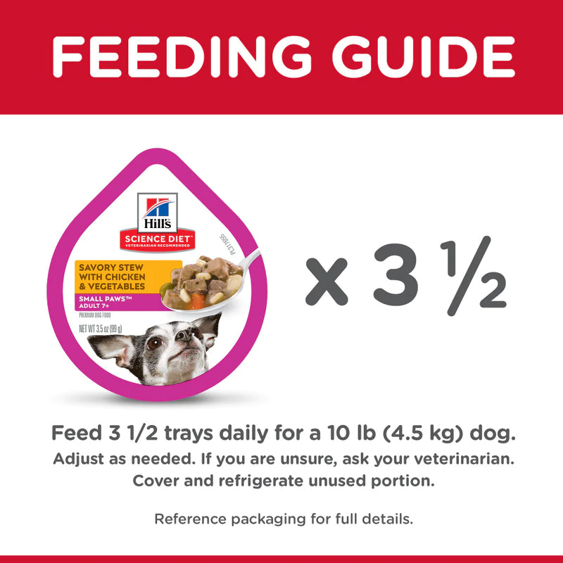 Hill's Science Diet Small & Toy Breed Adult 7+ Savory Chicken & Vegetable Stew Dog Food Trays