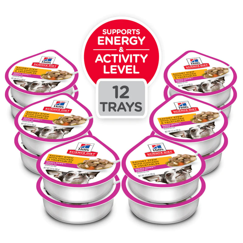 Hill's Science Diet Small & Toy Breed Adult 7+ Savory Chicken & Vegetable Stew Dog Food Trays