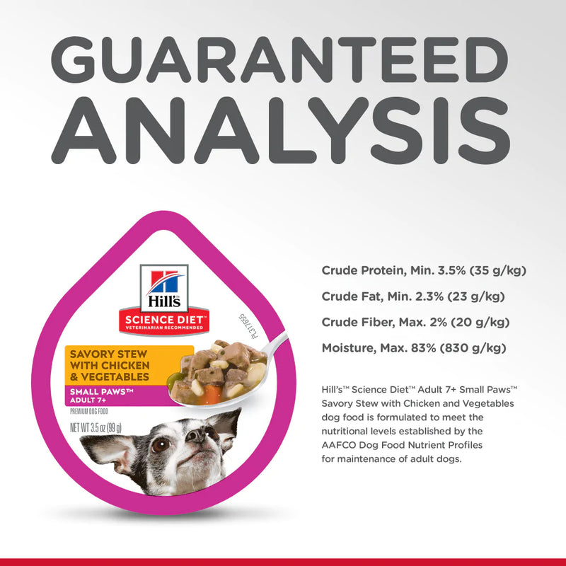 Hill's Science Diet Small & Toy Breed Adult 7+ Savory Chicken & Vegetable Stew Dog Food Trays