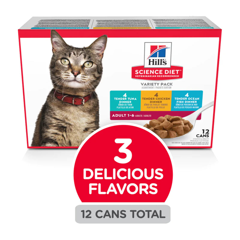 Hill's Science Diet Adult Tender Dinners Variety Pack Canned Cat Food