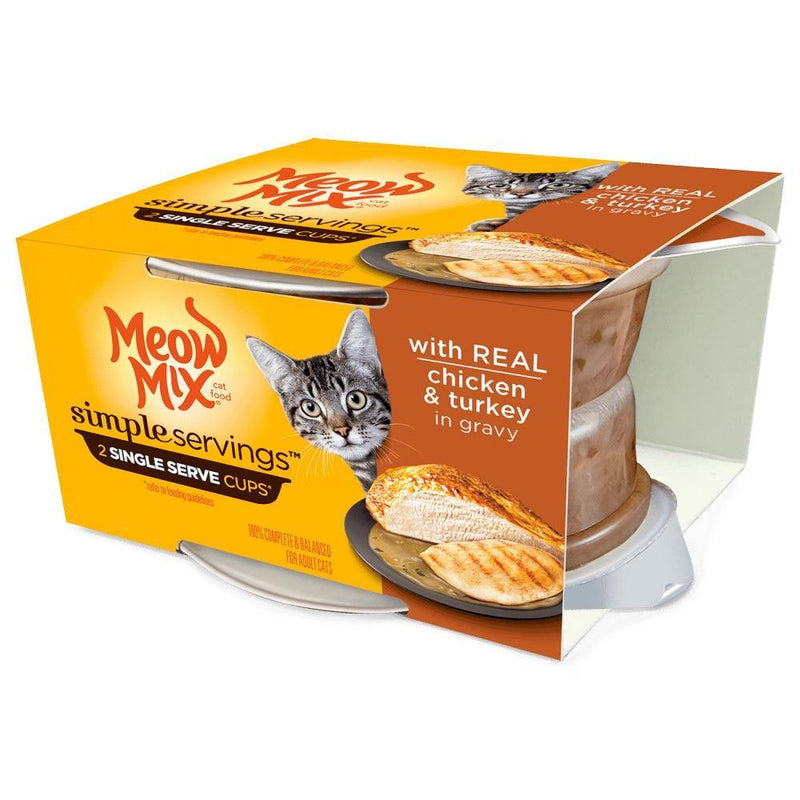 Meow Mix Simple Servings Adult Chicken & Turkey Recipe Cat Food Tray