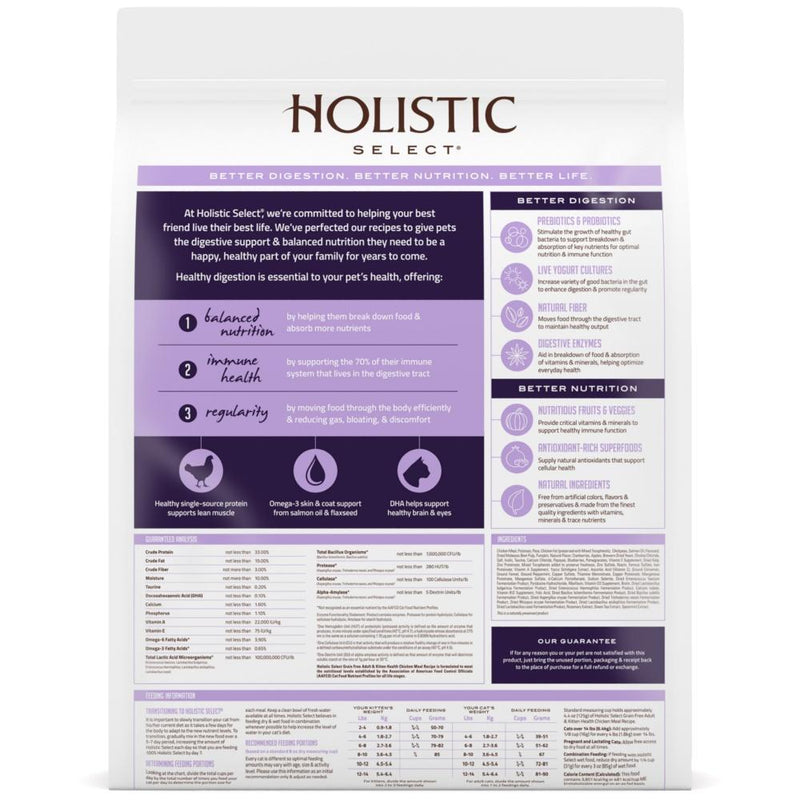 Holistic Select Natural Grain Free Adult and Kitten Chicken Meal Dry Cat Food