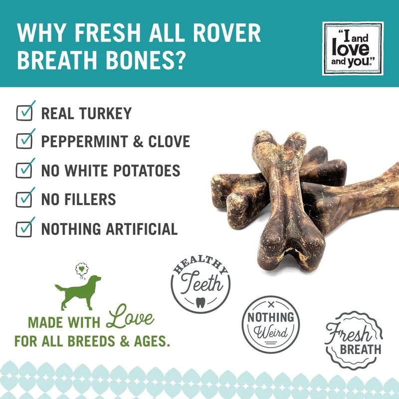 I and Love and You Fresh All Rover Regular Breath Bones Dog Chews