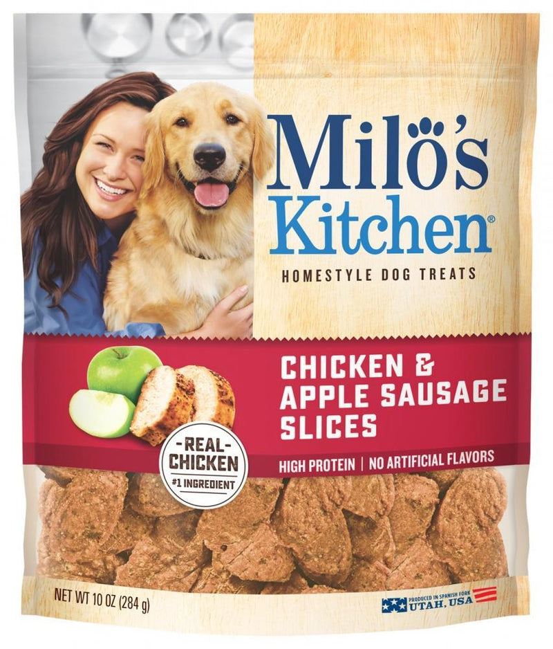 Milo's Kitchen Chicken and Apple Sausage Slices Dog Treats