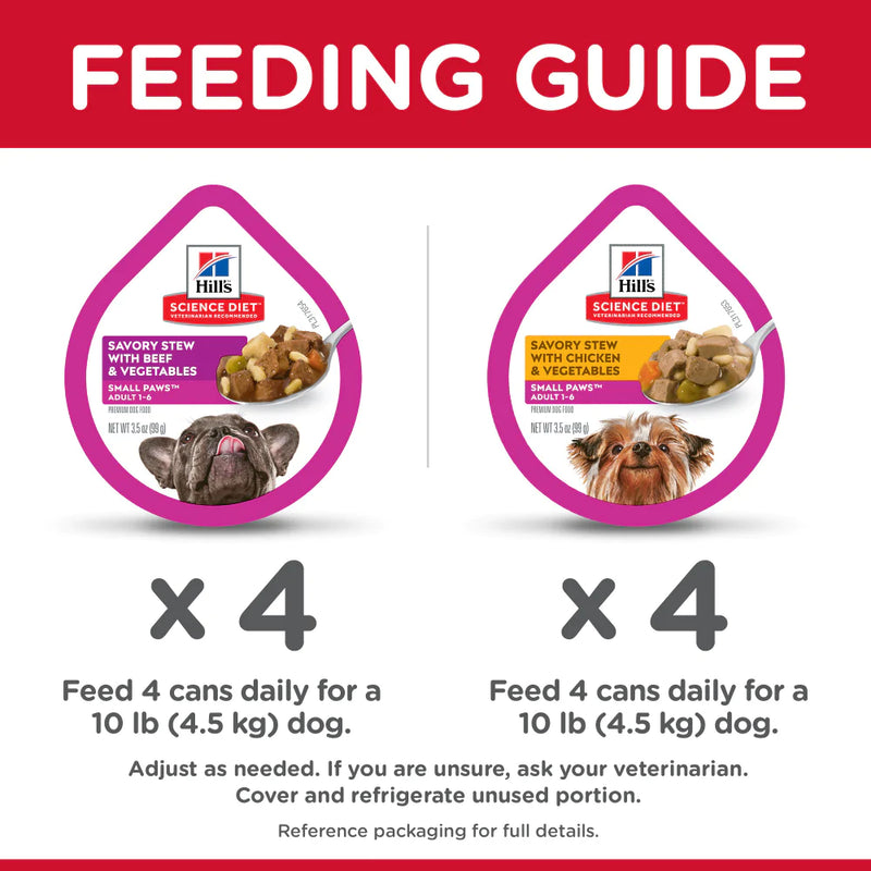 Hill's Science Diet Adult Small & Toy Breed Savory Chicken/Beef and Vegetable Stew Variety Pack Wet Dog Food