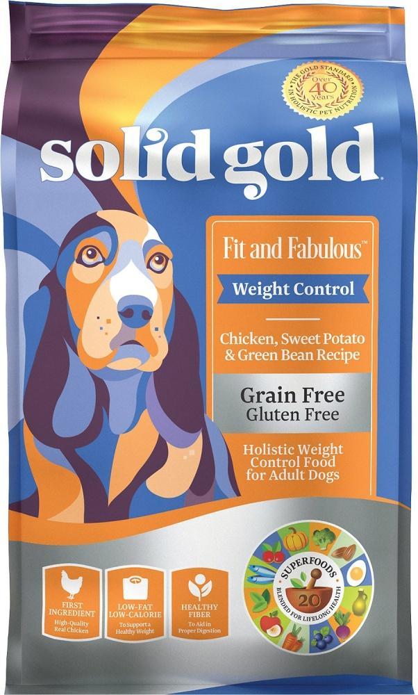 Solid Gold Fit & Fabulous Grain Free Weight Control Recipe with Chicken, Sweet Potato, & Green Bean Dry Dog Food