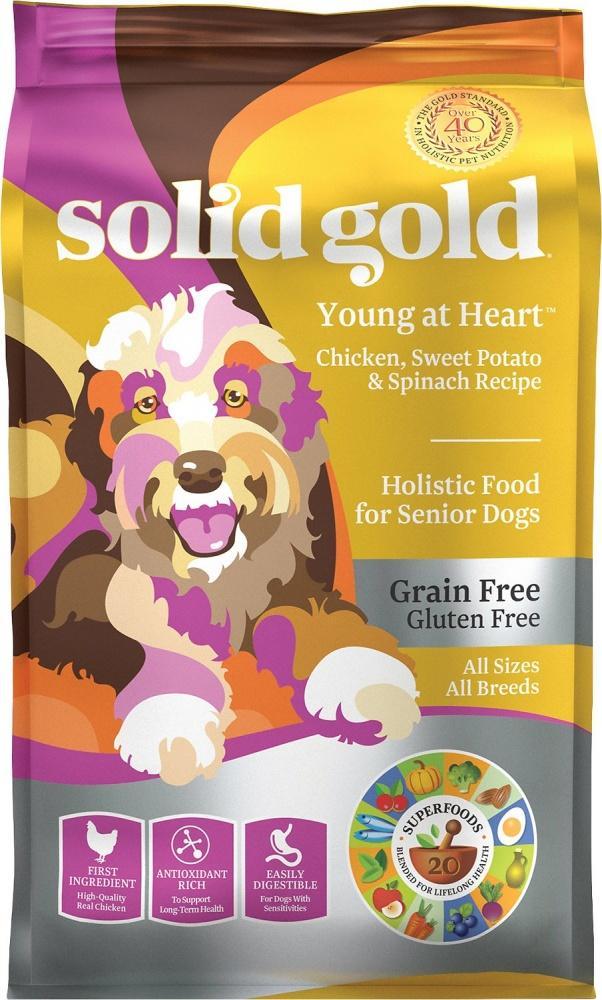 Solid Gold Young at Heart Grain Free Senior Recipe with Chicken, Sweet Potato & Spinach Dry Dog Food