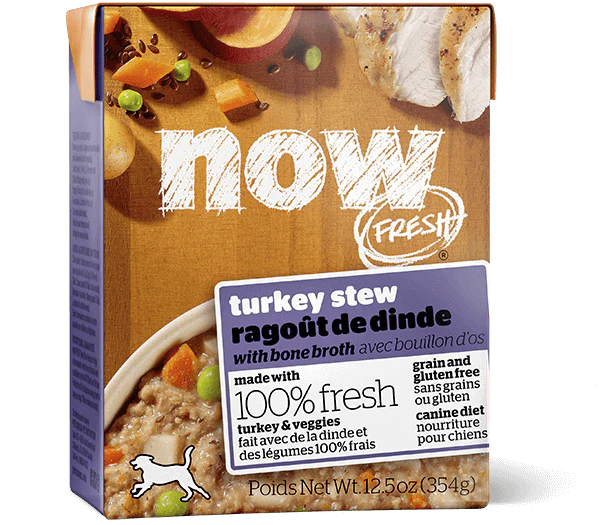 Petcurean Now! Fresh Grain Free Turkey Stew with Bone Broth Wet Dog Food