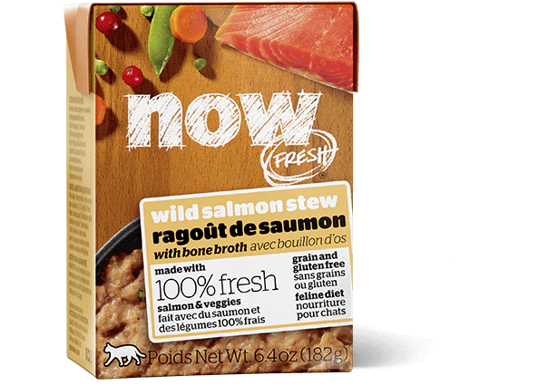 Petcurean Now! Fresh Grain Free Wild Salmon Stew with Bone Broth Wet Cat Food