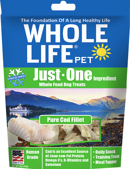 Whole Life Just One Grain Free Pure Cod Fillet Freeze Dried Dog Treats