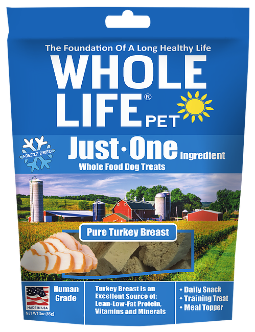 Whole Life Just One Grain Free Pure Turkey Breast Freeze Dried Dog Treats