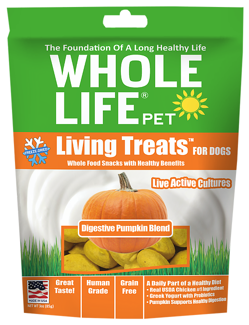 Whole Life Living Treats Grain Free Digestive Pumpkin Blend Freeze Dried Dog Treats