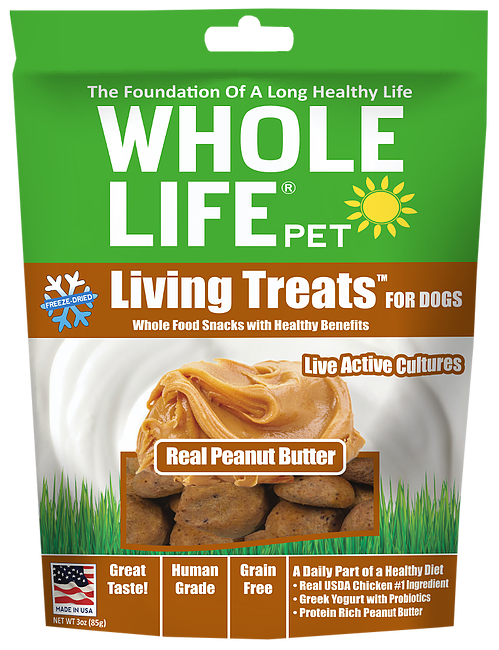 Whole Life Living Treats Grain Free Real Peanut Butter Blend Freeze Dried Dog Treats