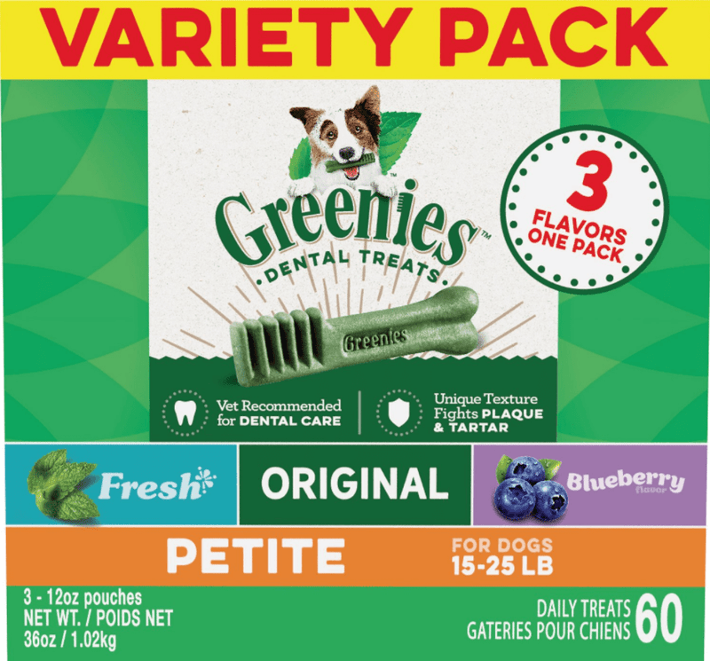 Greenies Petite Three Flavor Variety Pack Dental Dog Treats