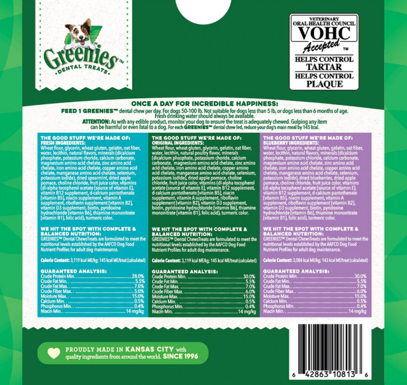 Greenies Large Three Flavor Variety Pack Dental Dog Treats