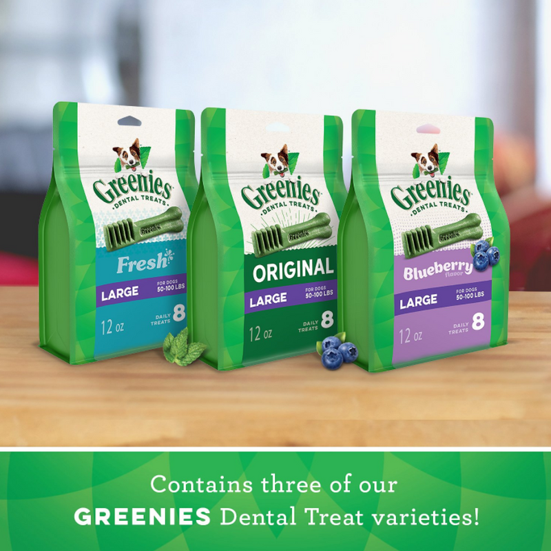 Greenies Large Three Flavor Variety Pack Dental Dog Treats