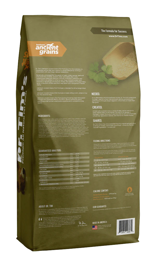 Dr. Tim's Heirloom Ancient Grains Fish Recipe Dry Dog Food