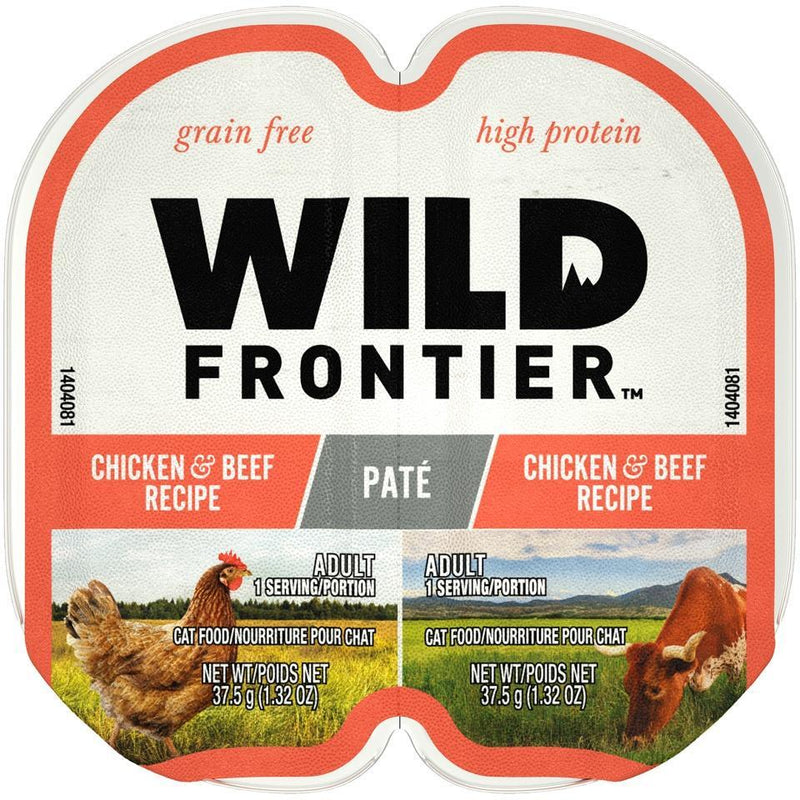 Wild Frontier Perfect Portions Grain Free Real Chicken & Beef Pate Wet Cat Food Trays