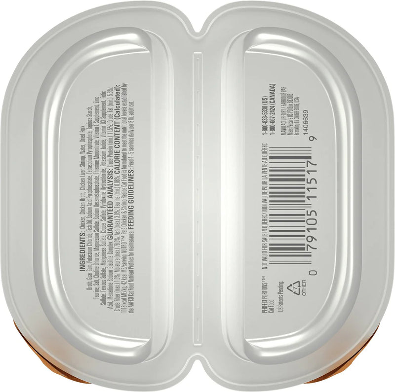 Nutro Perfect Portions Adult Grain Free Chicken and Shrimp Pate Wet Cat Food Trays