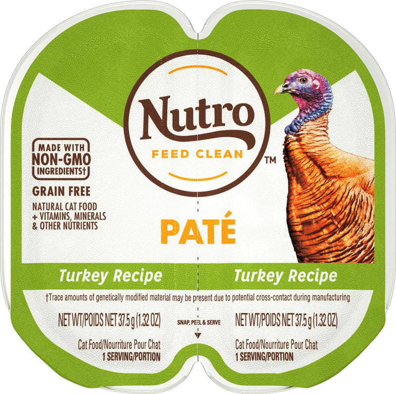 Nutro Perfect Portions Adult Grain Free Turkey Pate Wet Cat Food Trays