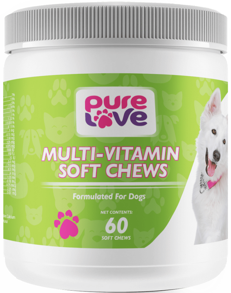 Pure Love Heart Shaped Multi-Vitamin Soft Chews for Dogs