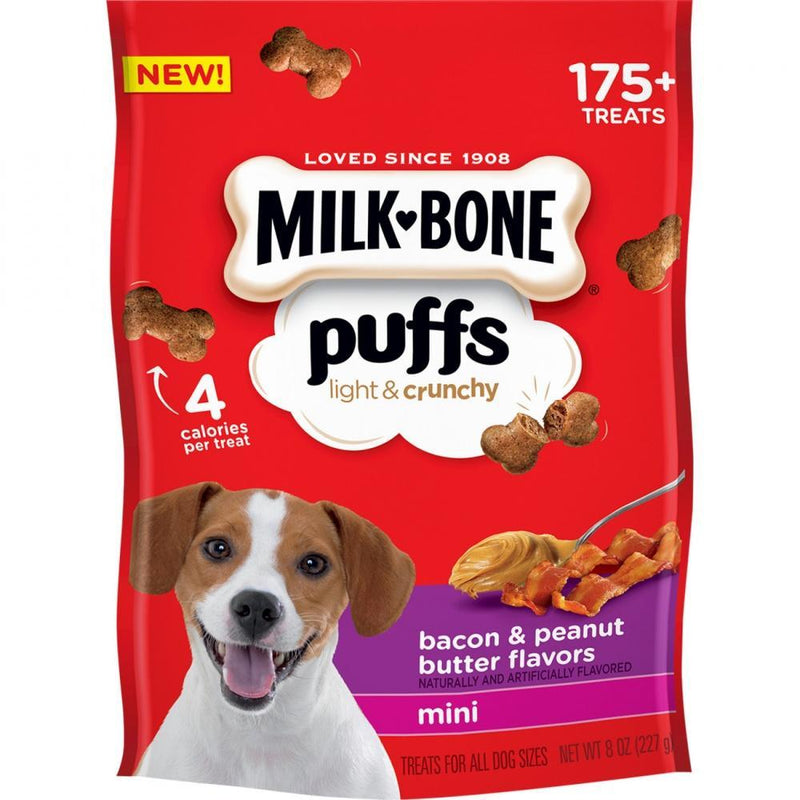 Milk-Bone Puffs Crunchy Bacon and Peanut Butter Mini Dog Treats