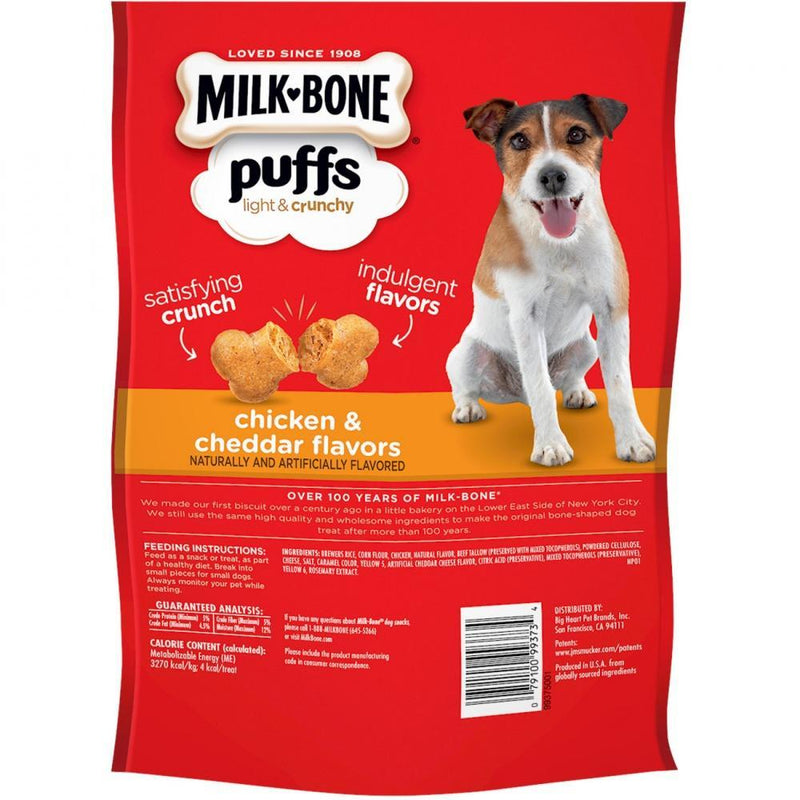 Milk-Bone Puffs Crunchy Chicken and Cheddar Mini Dog Treats