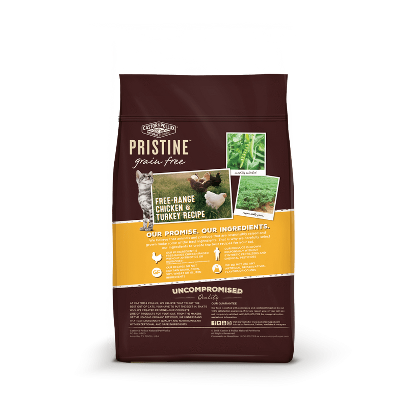 Castor and Pollux Pristine Grain-Free Free-Range Chicken and Turkey Recipe Dry Cat Food