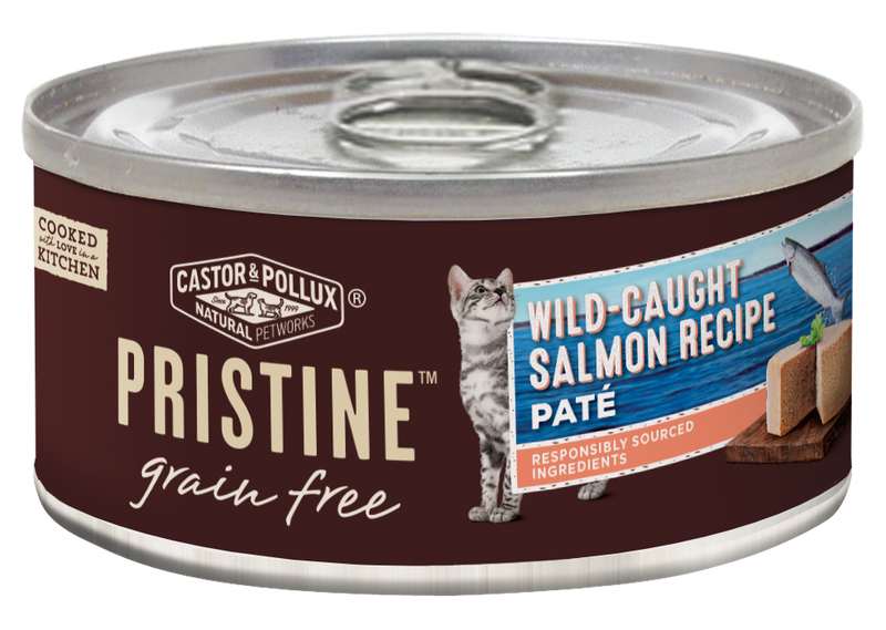 Castor and Pollux Pristine Grain Free Wild Caught Salmon Pate Canned Cat Food