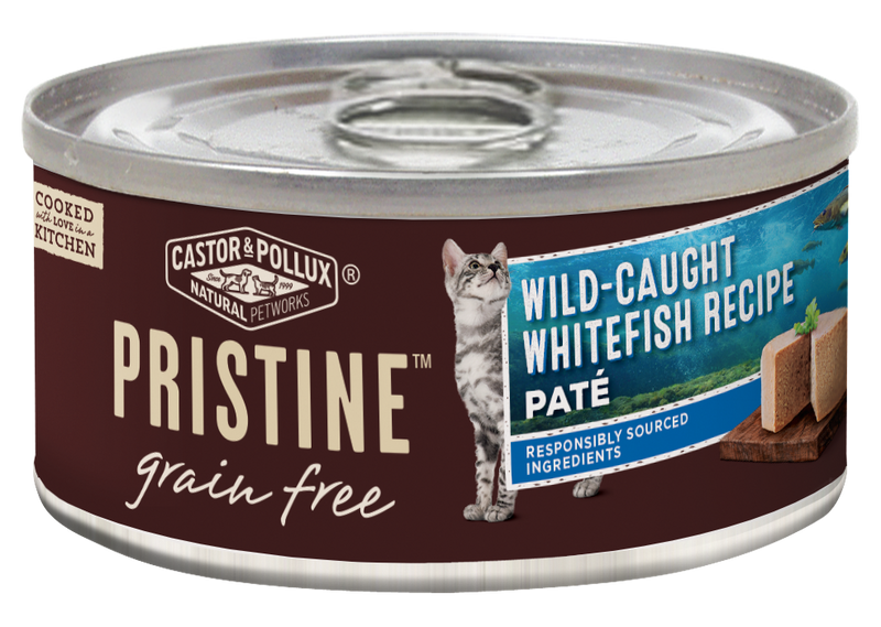 Castor and Pollux Pristine Grain Free Wild Caught Whitefish Pate Canned Cat Food