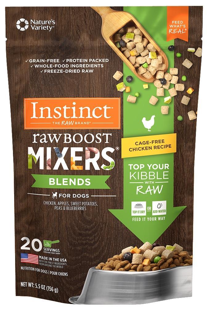 Nature's Variety Instinct Grain Free Freeze Dried Raw Boost Mixers Blends Chicken Recipe Dog Food Topper