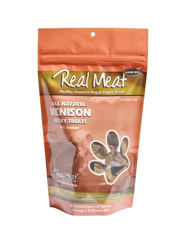 The Real Meat Company Grain Free All Natural Venison Jerky Dog Treats