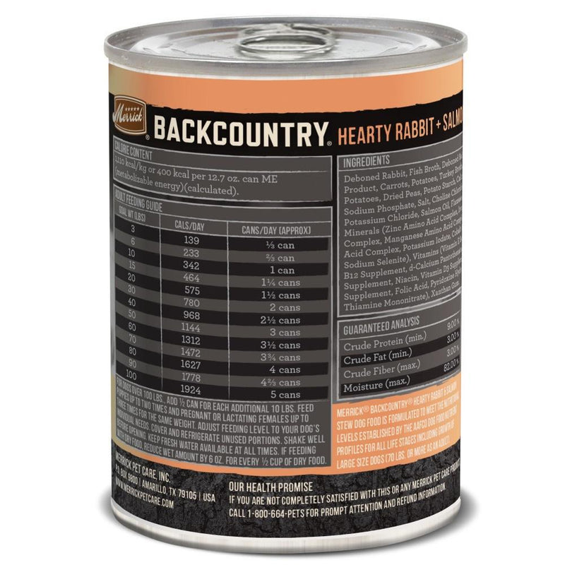 Merrick Backcountry Grain Free Hearty Rabbit and Salmon Stew Canned Dog Food