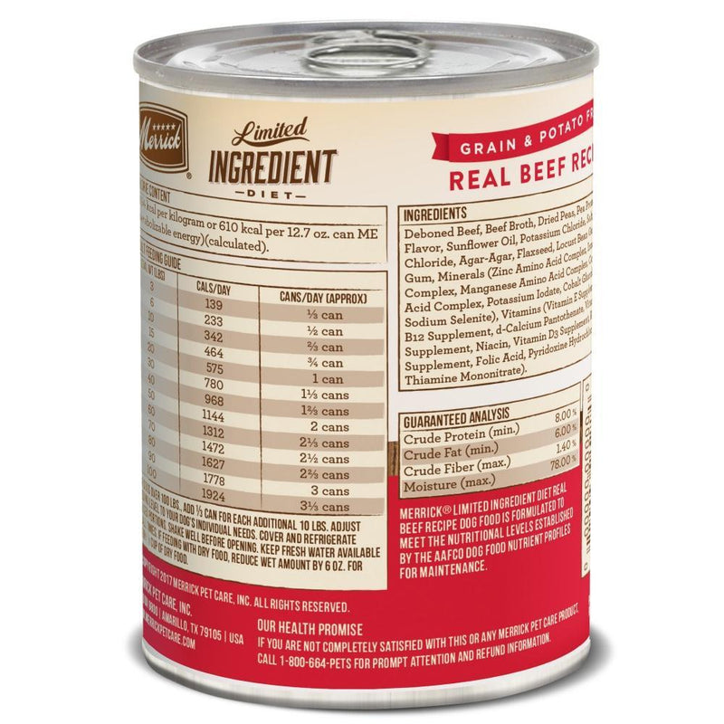 Merrick Limited Ingredient Diet Grain & Potato Free Real Beef Recipe Canned Dog Food