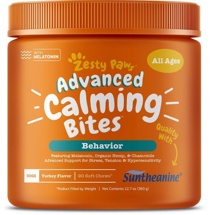 Zesty Paws Advanced Anti Stress & Anxiety Calming with Melatonin & Suntheanine Soft Chews for Dogs