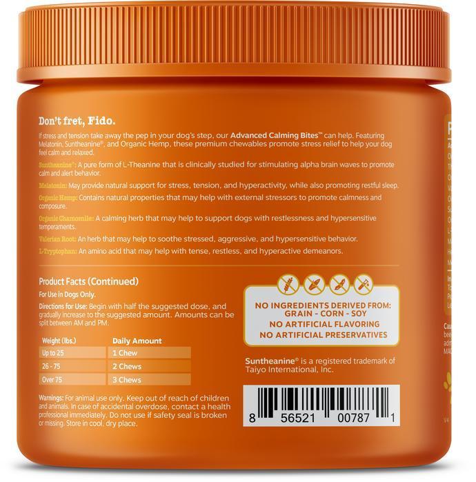 Zesty Paws Advanced Anti Stress & Anxiety Calming with Melatonin & Suntheanine Soft Chews for Dogs