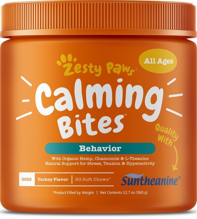 Zesty Paws Calming Anti Stress & Anxiety Bites Turkey Soft Chews For Dogs