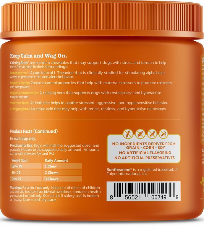 Zesty Paws Calming Anti Stress & Anxiety Bites Turkey Soft Chews For Dogs