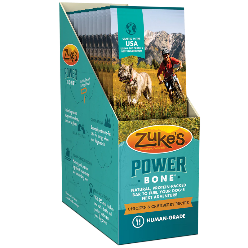 Zukes Power Bone Grain Free Chicken & Cranberry Flavor Dog Treats