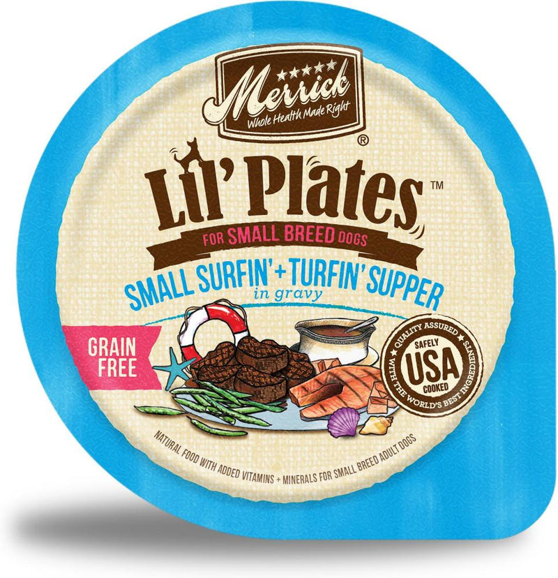 Merrick Lil' Plates Grain Free Surfin & Turfin Supper in Gravy Dog Food Tray