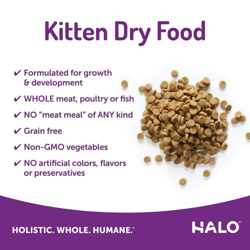 Halo Holistic Grain Free Wild Salmon & Whitefish Recipe Kitten Dry Cat Food